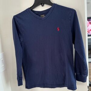 Polo by Ralph Lauren Blue and Red Long Sleeve Tees Boys Size 10/12
